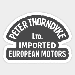 Peter Thorndyke - European Motors (White + Ash) Sticker